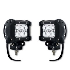 4" 6-LED 6K Square Pod Cube Spot Light ATV Work Truck Grill Bumper Off Road Pair