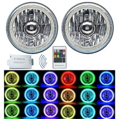 5-3/4 RF RGB SMD Color Change White Red Blue Green LED Halo Angel Eye Headlights