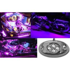 1Pc Purple LED Chrome Accent Module Motorcycle Chopper Frame Neon Glow Light Pod