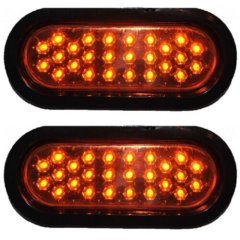 (2) 6" Work Truck Box Trailer Rv Brake Tail Park Turn Signal Lights Amber 26-Led