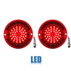 63 Chevy Impala Bel Air Biscayne Red LED Rear Tail Turn Signal Light Lens Pair