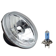 5-3/4" Crystal Clear Halogen Headlight Motorcycle Headlamp 6V 55/60W Light Bulb