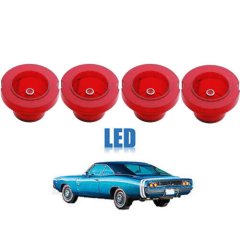 Red LED Tail Brake Turn Signal Light Lens Wiring 1968 Set 4 For 68 Dodge Charger