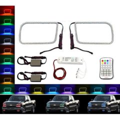 03-06 Chevy Silverado Multi-Color Changing LED RGB Fog Light Halo Ring M7 Set