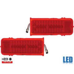 68 Chevy Camaro RS Red LED Rear Tail Brake Turn Signal Park Light Lamp Lens Pair