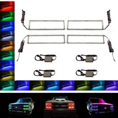 88-98 Chevy GMC Truck Multi-Color Changing LED Shift RGB Headlight Halo Ring Set