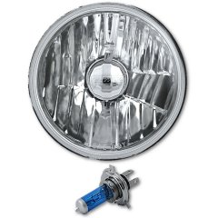 5-3/4" Crystal Clear Halogen Headlight Metal Headlamp SW 55/60W Light Bulb EACH