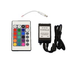 24 Key 16 Color IR Remote Control Controller SMD RGB LED Strip 12V 2-Head Snap