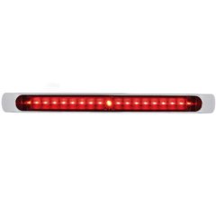 17" LED Tail Light Bar Chrome Bezel Red Lens Stop/Turn/Tail Light Truck Trailer