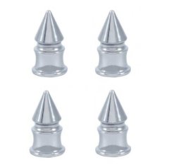 Chrome SpikeTire Valve Stem Caps Covers Car Truck Bike Semi Hot Rat Rod Set of 4