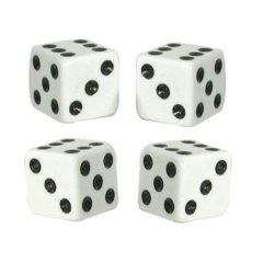 White Dice Tire Valve Stem Caps Covers Set of 4 Car Truck Semi Bike Hot Rat Rod