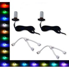 H16 5202 27 SMD RGB Multi-Color Changing Shift Led Fog DRL Light Bulb Nc Pair