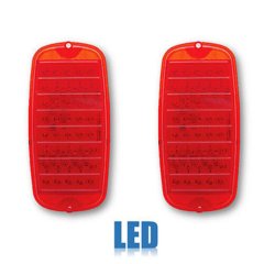 60 61 62 63 64 65 66 Chevy GMC Fleetside Truck Red LED Tail Light Lamp Lens PAIR