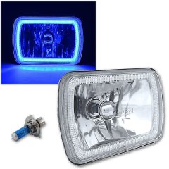(1) 7X6" Blue COB LED Glass/Metal Headlight Halogen Light Bulb Headlamp