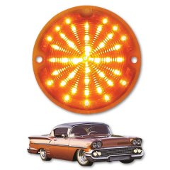 58 1958 Chevy Impala Bel Air Biscayne LED Front Amber Park Light Lamp Lens Each