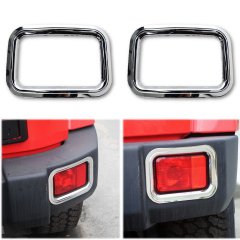 Rear Bumper Fog Light Chrome Trim Ring Bezel Pair For 2007-2017 Jeep Wrangler