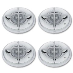 15" Full Chrome Plated Cross Bar Hub Cap Hubcaps Wheel Trim Covers - Set of 4