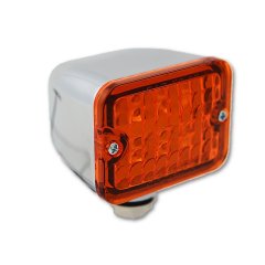 6 LED Amber Turn Signal Park Marker Light Lamp Bulb Lens Chrome Housing & Wiring