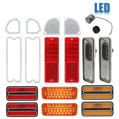 71-72 Chevy Truck LED Red Tail Back Up Side Marker Park Light Lenses Set