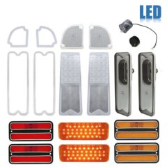 71-72 Chevy Truck LED Clear Tail Back Up Side Marker Park Light Lenses Set