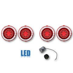 70 71 72 73 Chevy Camaro RS Red LED LH RH Tail Brake Light Lens & Flasher Set