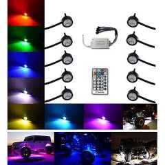 Multi-Color Changing LED Shift RGB SMD Rock Light Set of 10 For Jeep Truck SUV