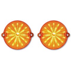 63 64 65 66 67 Chevy Corvette Amber Bumper LED Park Light Turn Signal Lens Pair