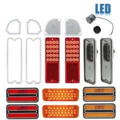 71-72 Chevy Truck LED SEQUENTIAL Red Tail Side Marker Park Light Lenses Set