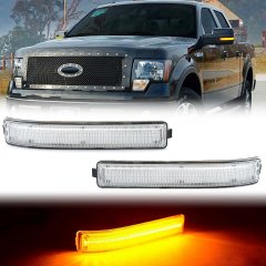 Clear Amber LED Light Side Mirror Lens Marker Turn Signal For: 09-14 Ford F-150