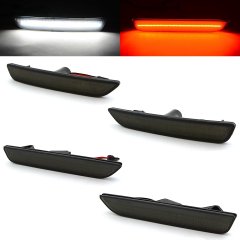 Smoked Front & Rear Side LED Marker Light Lens Set For 2010 - 2014 Ford Mustang