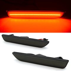 Smoked Rear Side Red LED Marker Light Lens Pair Fits 10-11-12-13-14 Ford Mustang
