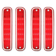 73-80 Chevy GMC Truck Front Rear Red Side LED Marker Light Lamp Lenses Trim Set