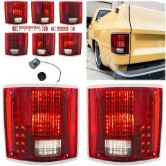 73-91 Chevy GMC Truck LED Sequential Tail Light Signal Assembly & Flasher Pair