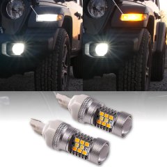 LED Switchback Turn Signal Park Light Bulb PAIR For 18-19 Jeep JL Wrangler Sport