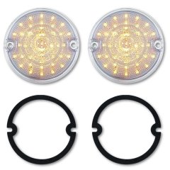 1955-57 Chevy GMC Pickup Truck Clear LED Park Light Lamp Amber Lens Gasket Pair