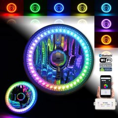 1x 5-3/4 RGB SMD LED Color Chase Chasing Halo Shift Angel Eye Morph H4 Headlight