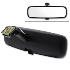Black 8" Day / Night Interior Inside Rearview Mirror Assembly Flat Type Mount