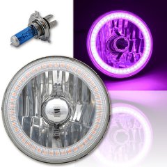 5-3/4" H5006 H5001 SMD Purple LED Halo Halogen H4 Light Bulb Headlight Angel Eye