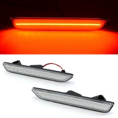 Clear Rear Side Red LED Marker Light Lens Pair For 2010 - 2014 Ford Mustang