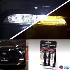 15-16-17 Ford Mustang LED Switchback Turn Signal Park Light Side Marker Bulb Kit