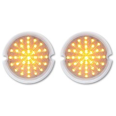 1951-1953 GMC Pickup Truck 12v LED Clear Park Light Turn Signal Lamp Lens PAIR