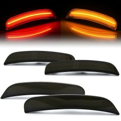 Smoked Front & Rear LED Side Marker Light Lenses For 2015-19 Chrysler 300C / 300