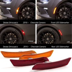 Diode Dynamics LED Sidemarkers for 2016-2021 Chevrolet Camaro Amber Red Side Set