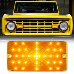 1x Amber Front LED Park Turn Signal Light Lamp Lens EACH for 1969-77 Ford Bronco