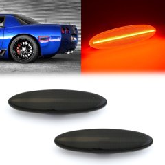 Smoked Rear Red LED Side Marker Lamp Lenses Pair For 1997-2004 C5 Chevy Corvette