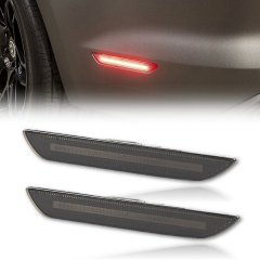 LED Smoked Red Rear Sidemarker Smoke Light Lens Pair For 15-16-17 Ford Mustang