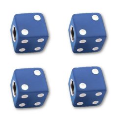 Blue Dice Tire Valve Stem Caps Covers Set of 4 Car Truck Semi Bike Hot Rat Rod