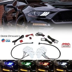 RGBWA LED Multi-Color Changing Headlamp Accent DRL Set For 18-21 EU Ford Mustang