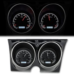 67 68 Chevy Camaro Pontiac Firebird Analog Black White Gauge VHX-67C-CAM-K-W Kit