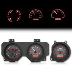 Dakota Digital Analog Carbon Fiber Red Gauges for 69 Pontiac GTO